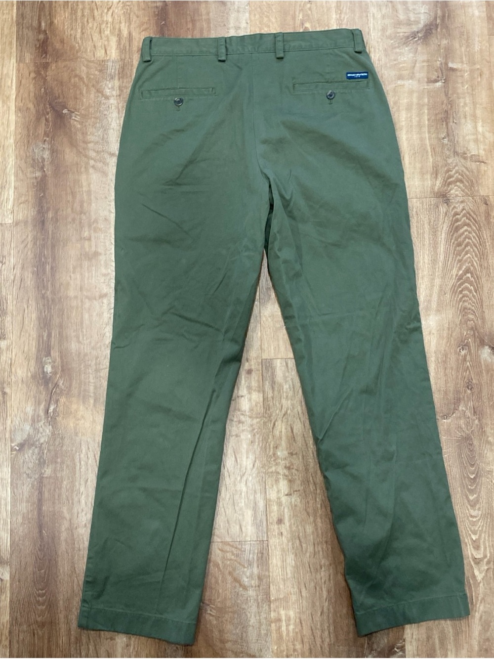 Brooks Brothers Clark Chino Pants Mens 33x32 Cotton Stretch Olive Green Straight - Picture 10 of 12